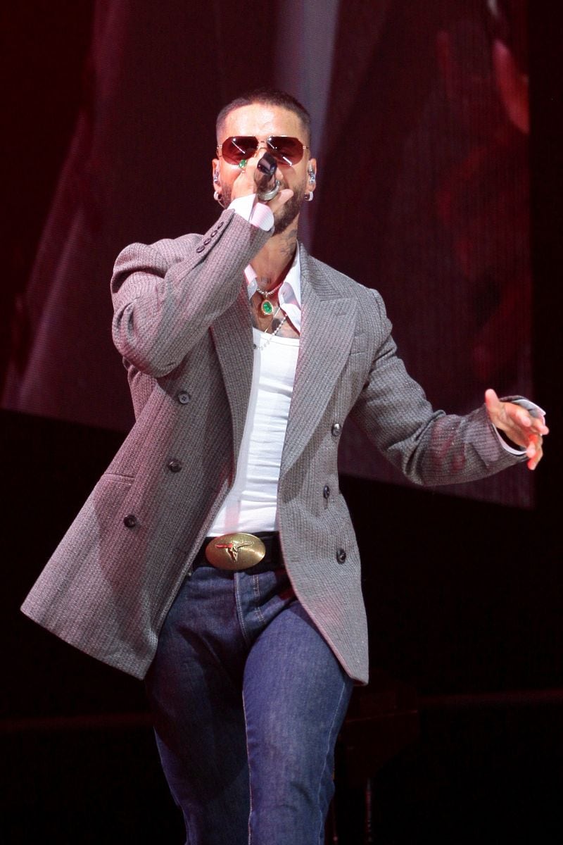 MALUMA, performs during a concert as a part of '+ Pretty + Dirty World Tour' at Palacio de los Deportes on August 6, 2025 in Mexico City, Mexico. (Photo by Medios y Media/Getty Images)