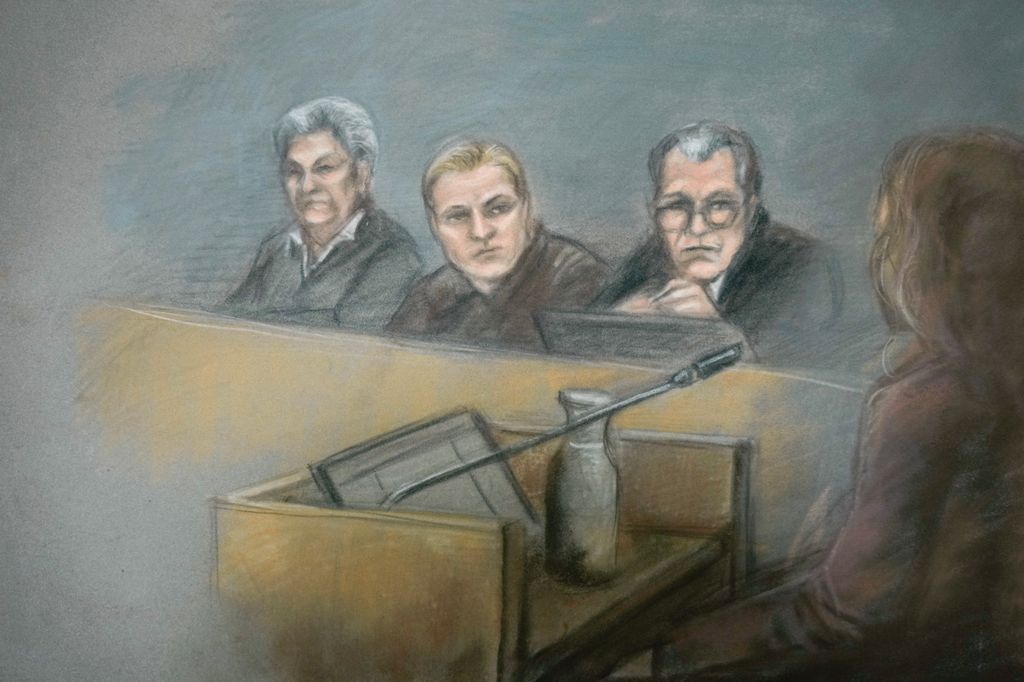 Illustration of Marius Borg during the trial