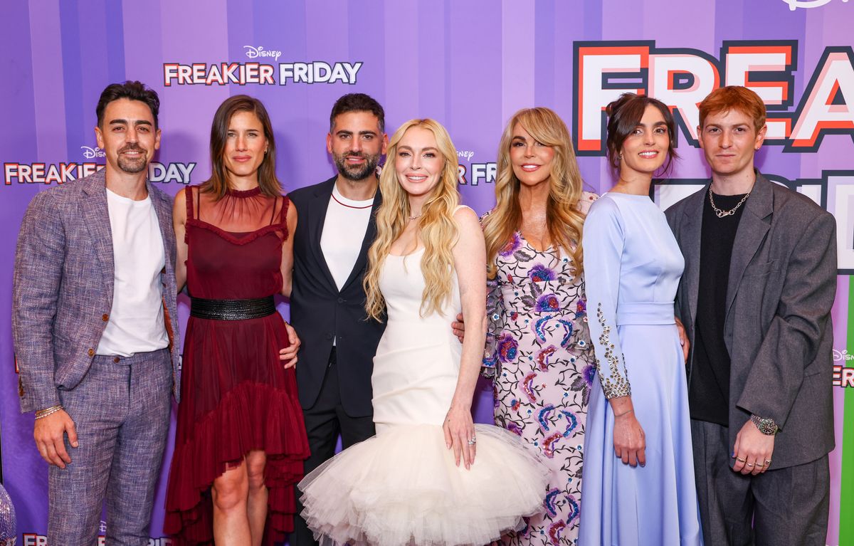 Bader Shammas, Lindsay Lohan, Dina Lohan, Aliana Lohan, Cody Lohan at the "Freakier Friday" New York Special Screening 
