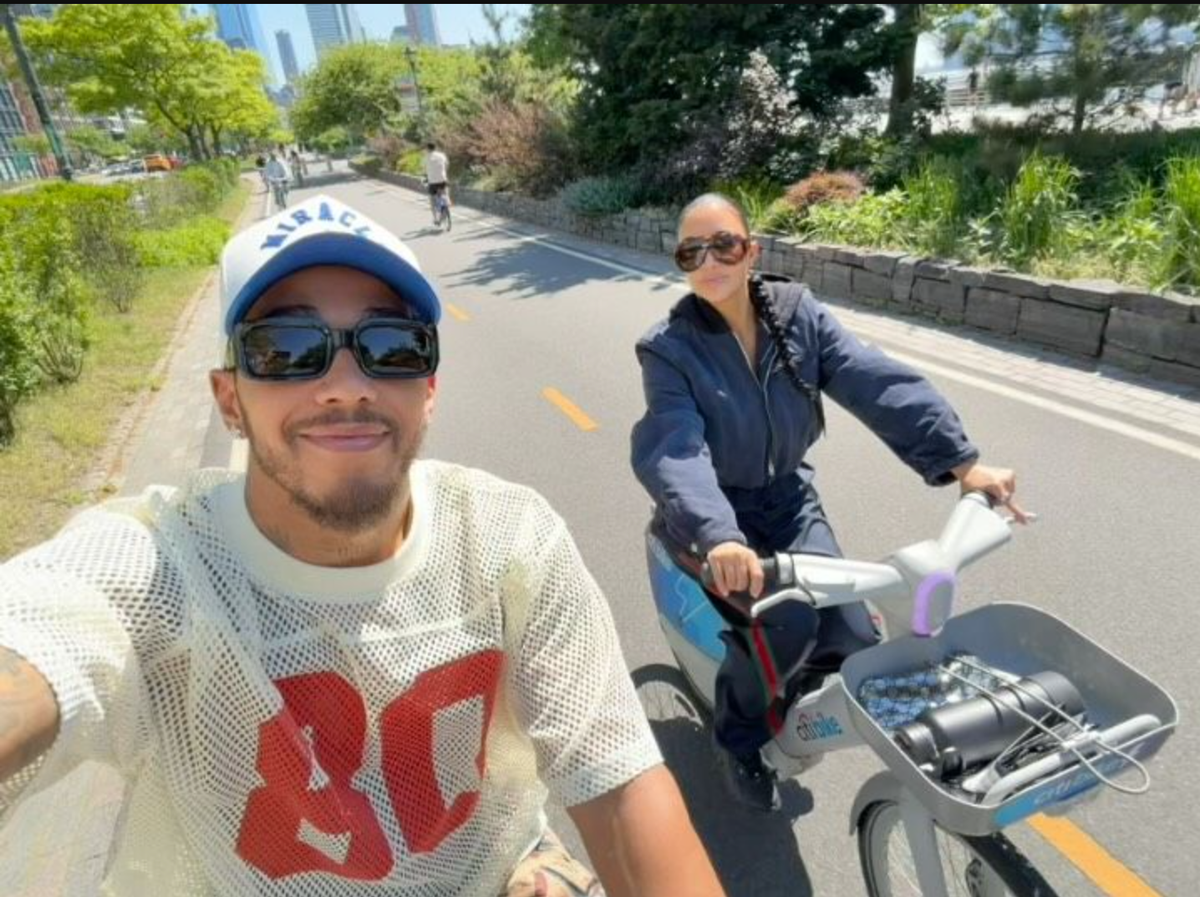 Kim Kardashian and Lewis Hamilton make their relationship official with a fun bike ride