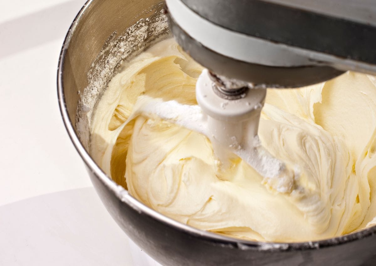 You can use an electric mixer for the cream cheese cake frosting. 