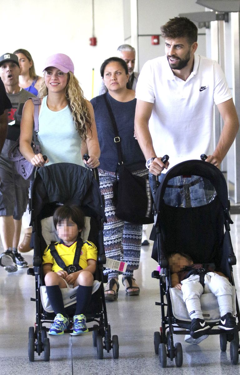 Shakira, Gerard Pique, their sons, and their nanny, Lili Melgar