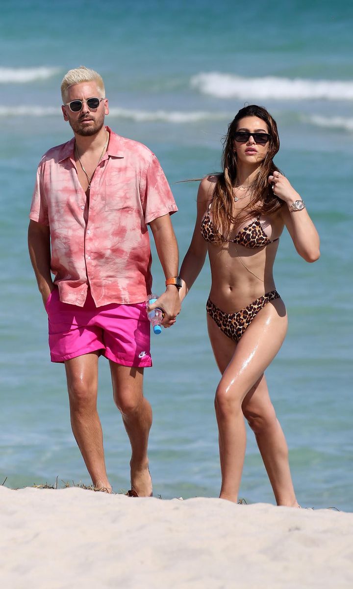 Scott Disick at the beach with Amelia Hamlin