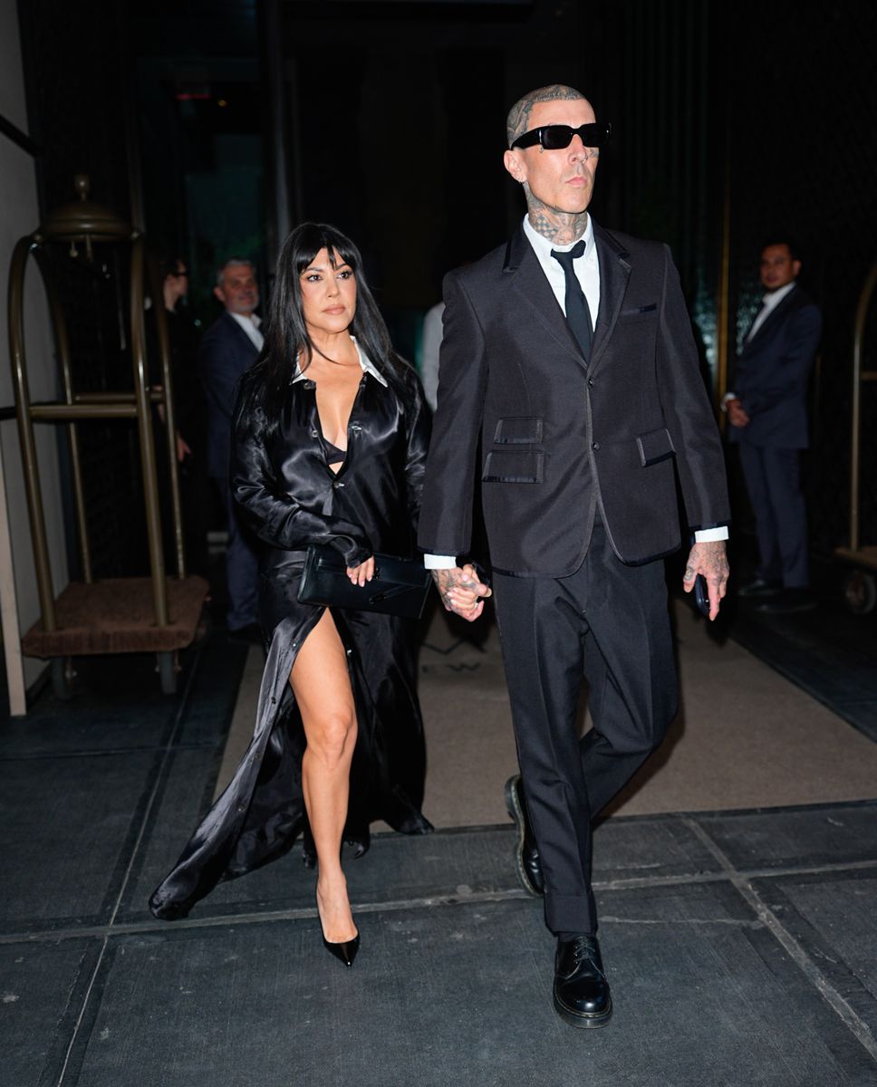 Kourtney Kardashian and Travis Barker are seen on June 13, 2026 in New York City