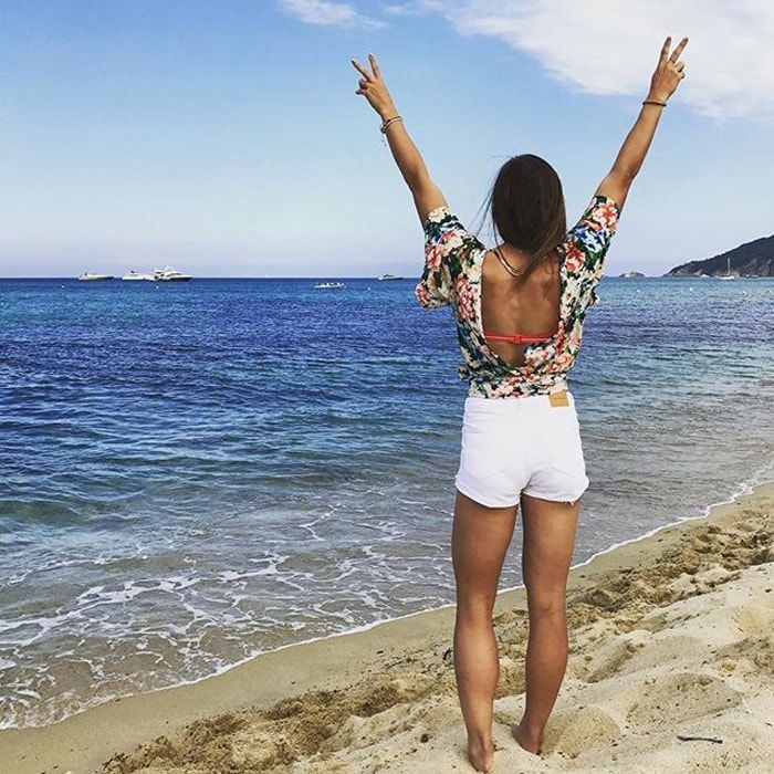 Alex Morgan on the beach