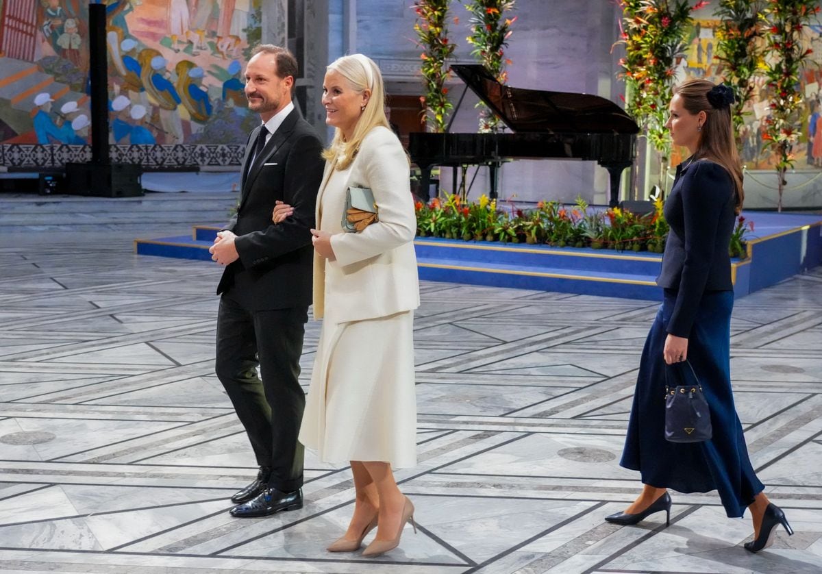 Norway's Crown Prince Haakon, Crown Princess Mette-Marit and Princess Ingrid Alexandra.