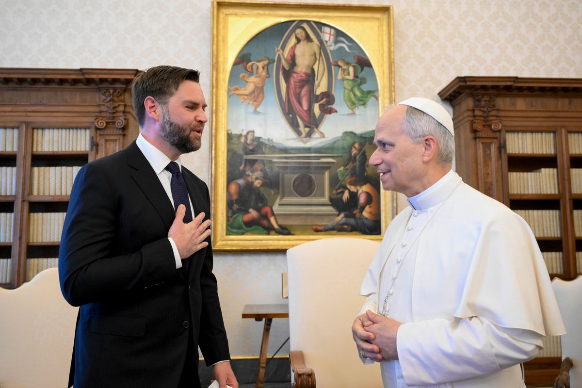 JD Vance and Pope Leo XIV on May, 2025