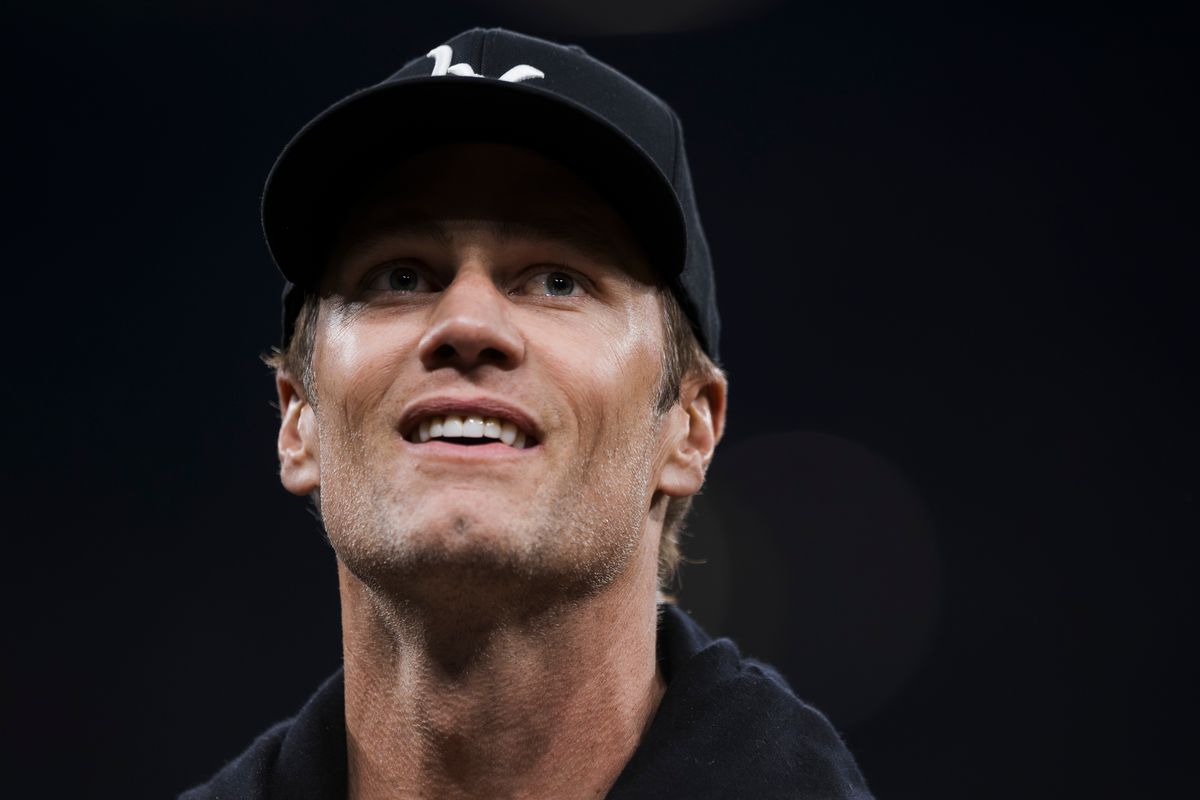 Tom Brady, American former professional football quarterback who played in the National Football League (NFL), attends the Serie A football match between AC Milan and Como 1907. The match ended 1-1 tie. (Photo by NicolÃ² Campo/LightRocket via Getty Images) 