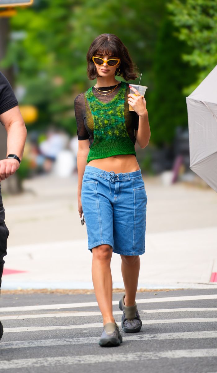 NEW YORK, NEW YORK - JUNE 03: Emily Ratajkowski on location for the first day of fliming of 'Too Much' on June 3, 2024 in New York City