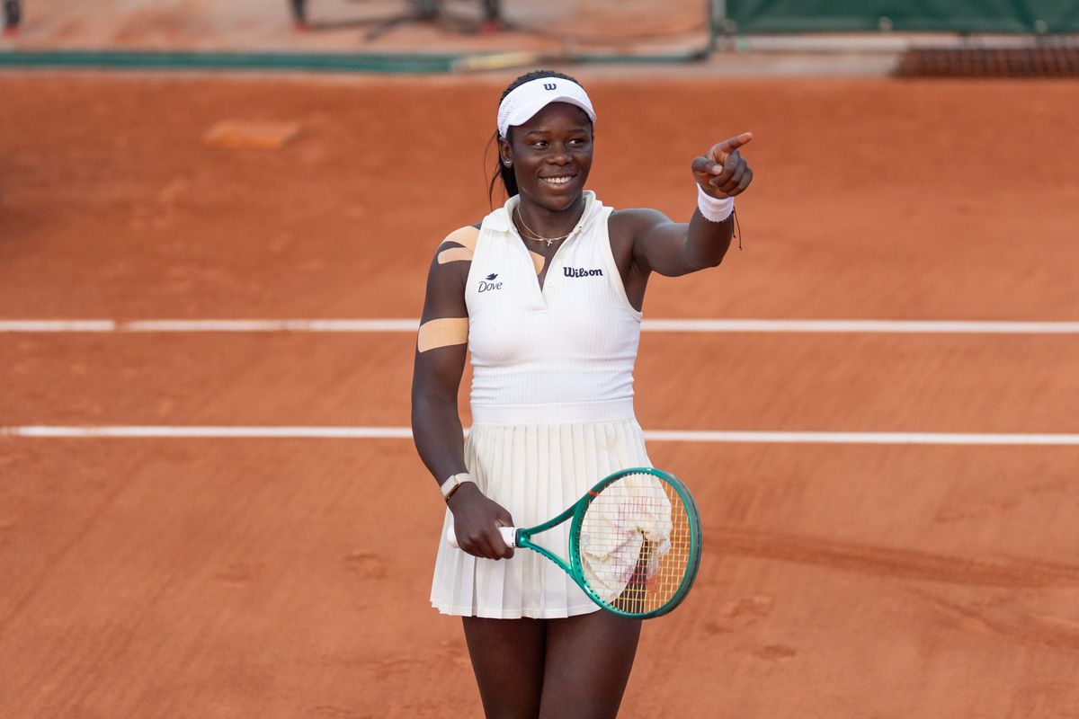 Victoria Mboko of Canada during Day Three of the 2026 French Open at Roland Garros on May 26, 2026.