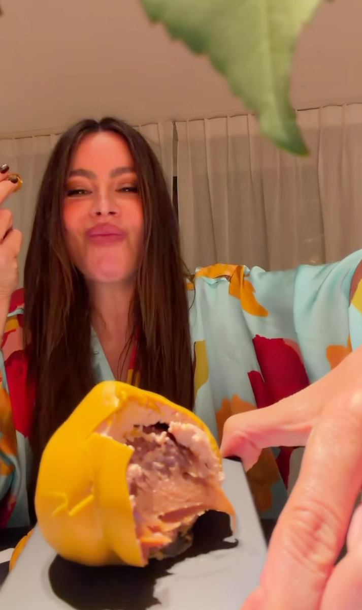 Sofía Vergara revealed her glamorous 3 a.m. snack in Paris, digging into Cédric Grolet’s famous hyper-realistic pastries after a stylish night out.