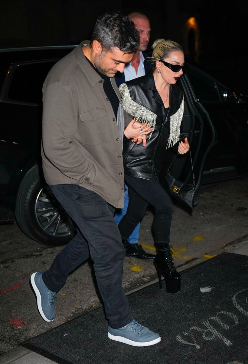 Lady Gaga and Michael Polansky attend SNL afterparty on October 22, 2023 in New York City