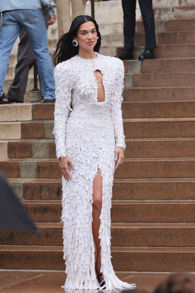 Dua Lipa attends Schiaparelli at Petit Palais during the Haute Couture Fall/Winter 2025/2026 as part of Paris Fashion Week 