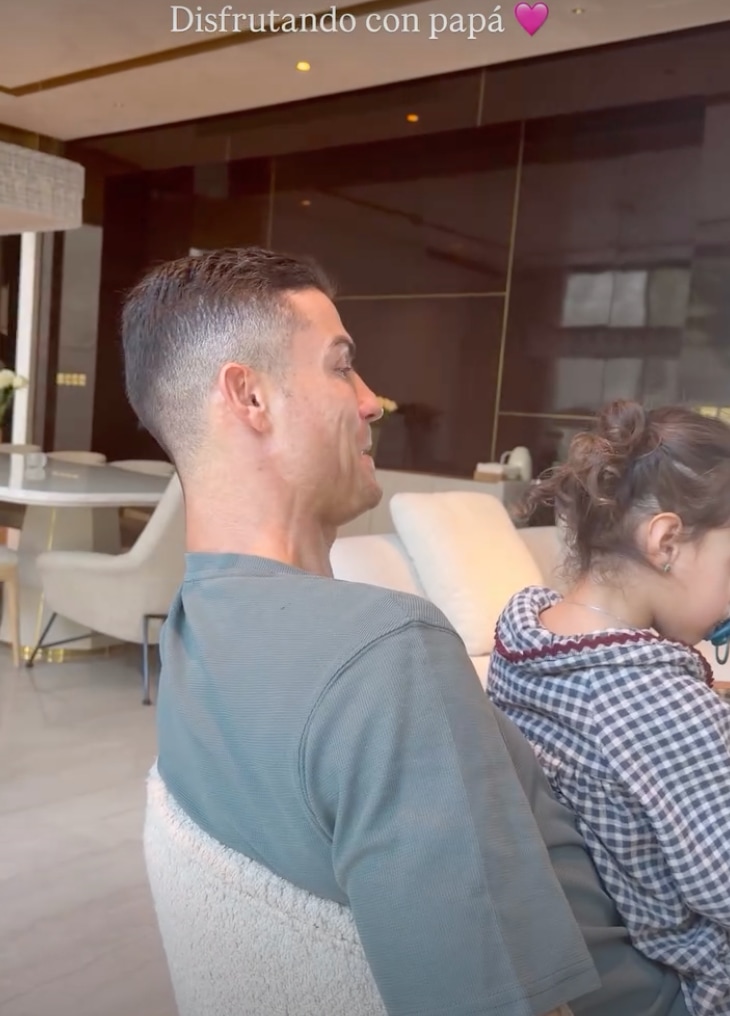 Georgina captioned the video simply, “Enjoying time with dad,” and the adorable scene quickly captivated their followers.