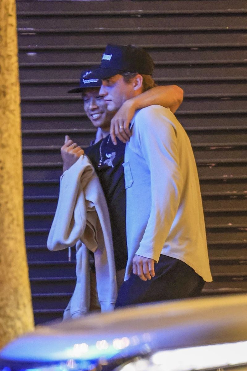 Pax, dressed in a black t-shirt, khaki pants, and sneakers, appeared slightly unsteady and leaned on friends for balance as they approached the venue. One friend was seen helping him clean his face, suggesting the actor-director's son may have had a bit too much to drink.
