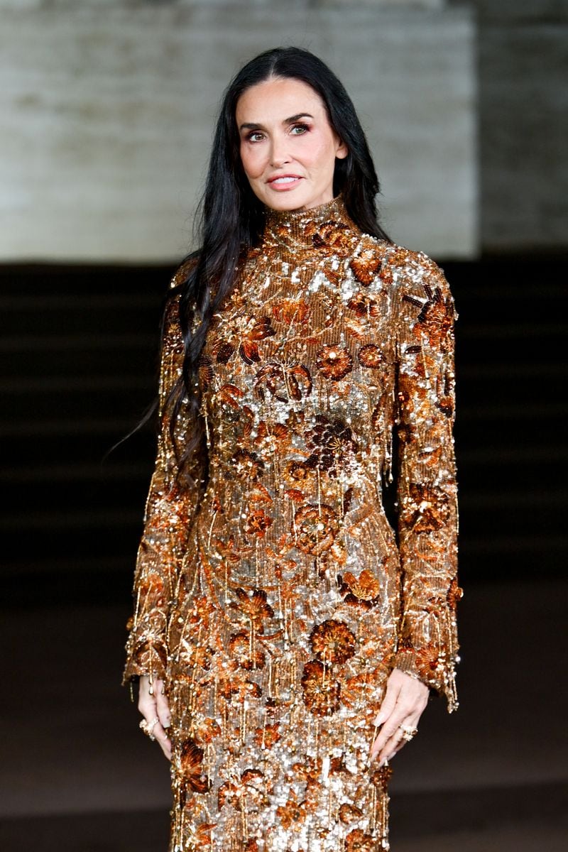 Demi Moore at the Gucci fashion show as part of Spring/Summer 2026 Milan Fashion Week