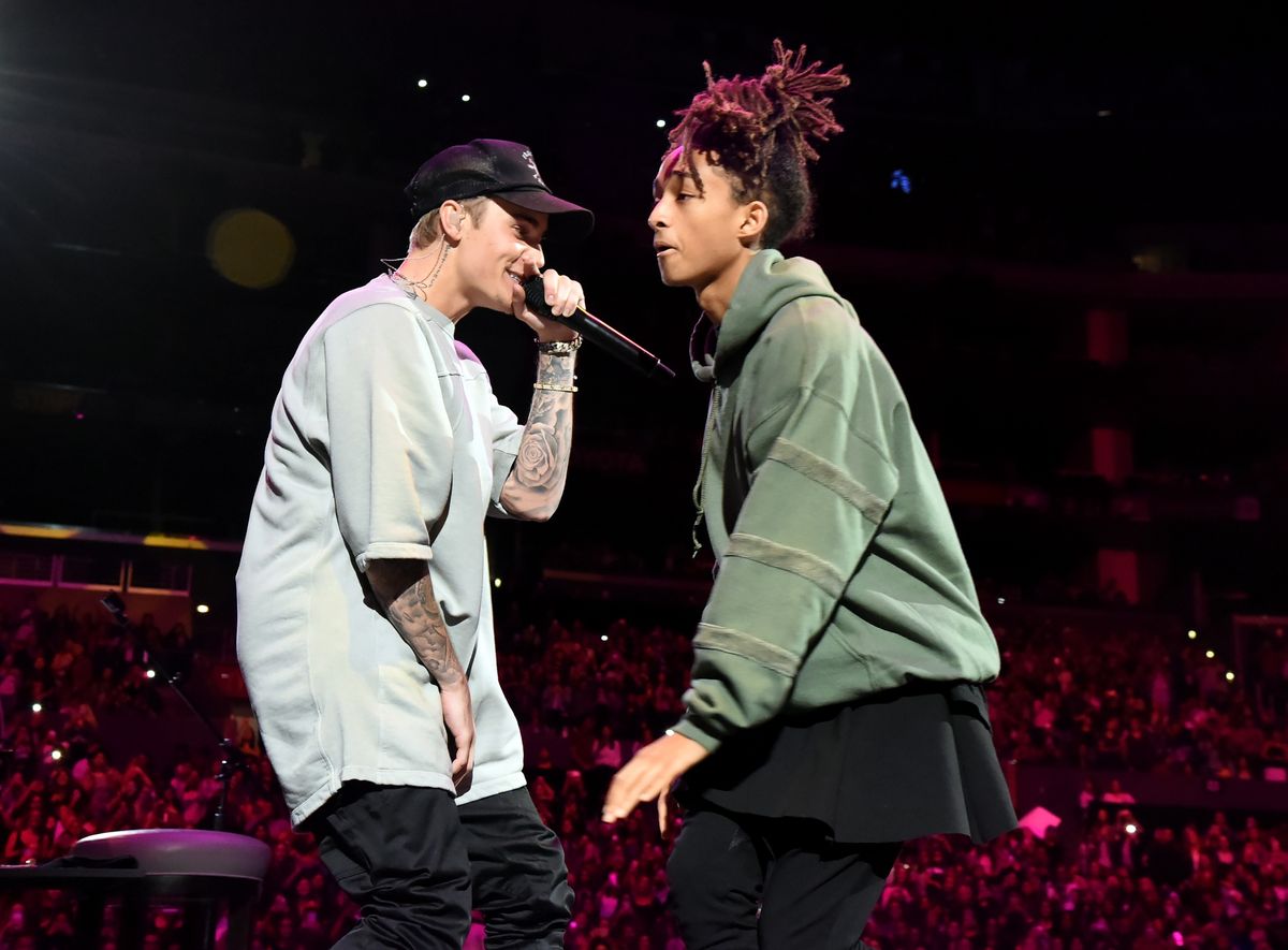 Smith and Justin Bieber performing together in 2015