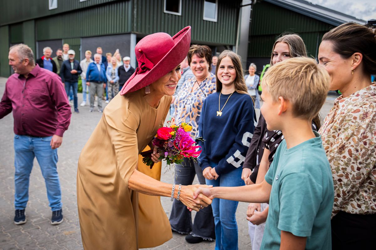 Queen Maxima of The Netherlands visits dairy farm Riedstra-Hoving