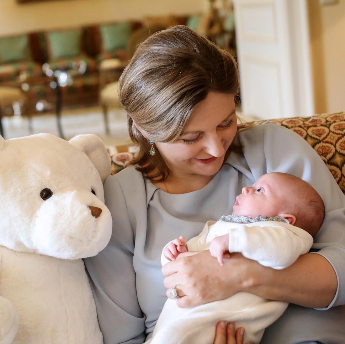 Hereditary Grand Duchess Stephanie with her son Prince Charles of Luxembourg
