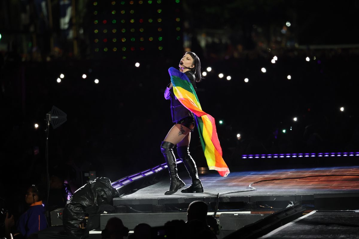 Lady Gaga performs at Copacabana Beach on May 3, 2025 in Rio de Janeiro, Brazil.  (Photo by Kevin Mazur/WireImage for Live Nation)