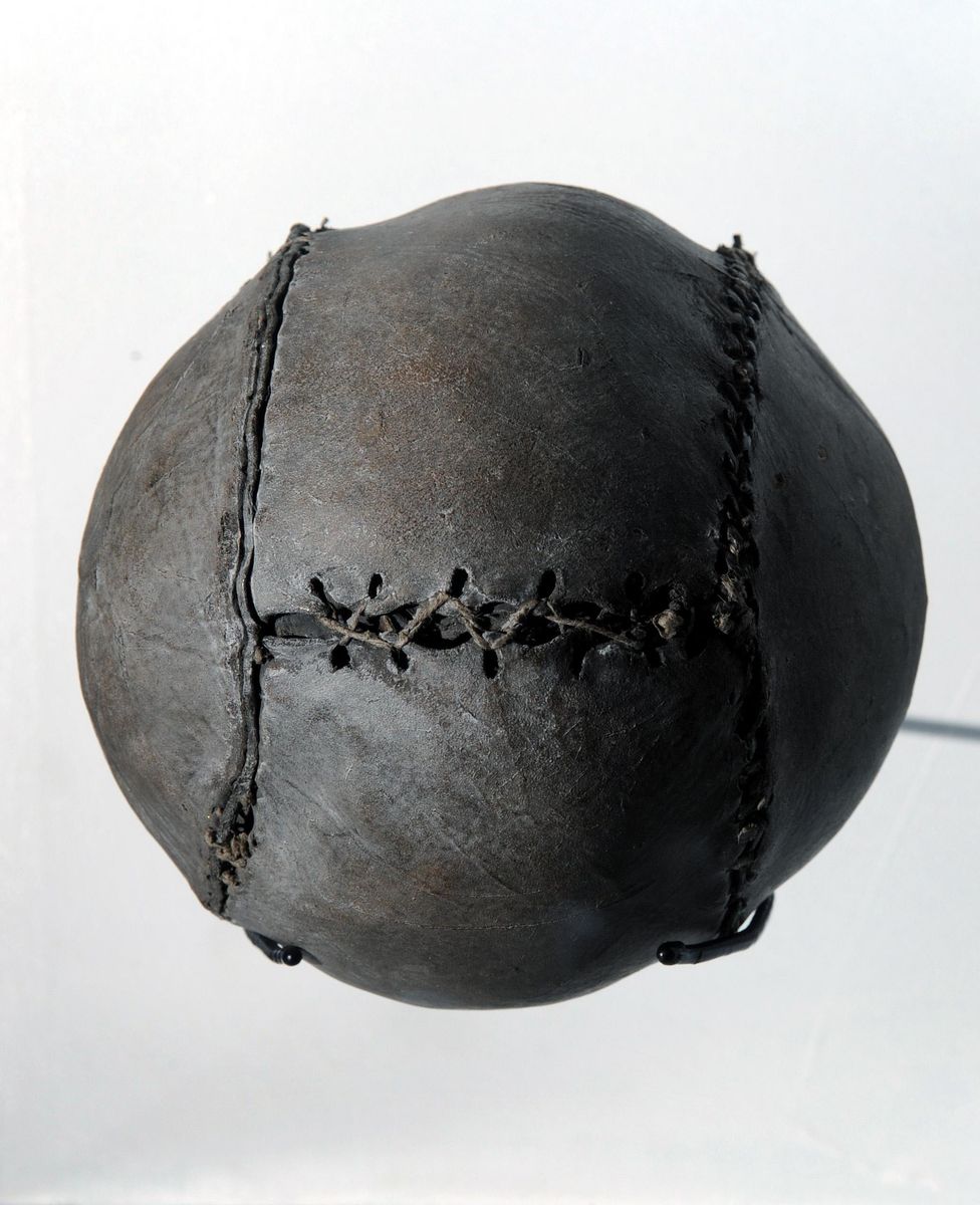 The world's oldest surviving football, known as a bladder ball