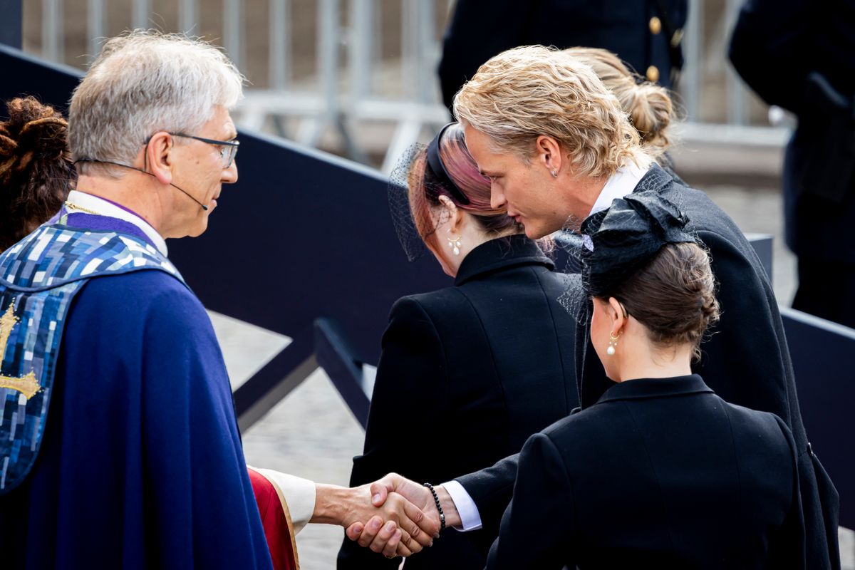 Marius Borg at King Harald's funeral