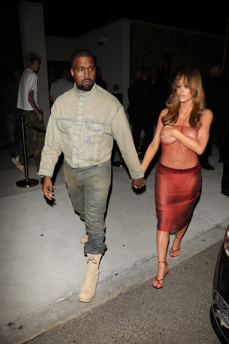 Kanye West and Bianca Censori holding hands in Los Angeles