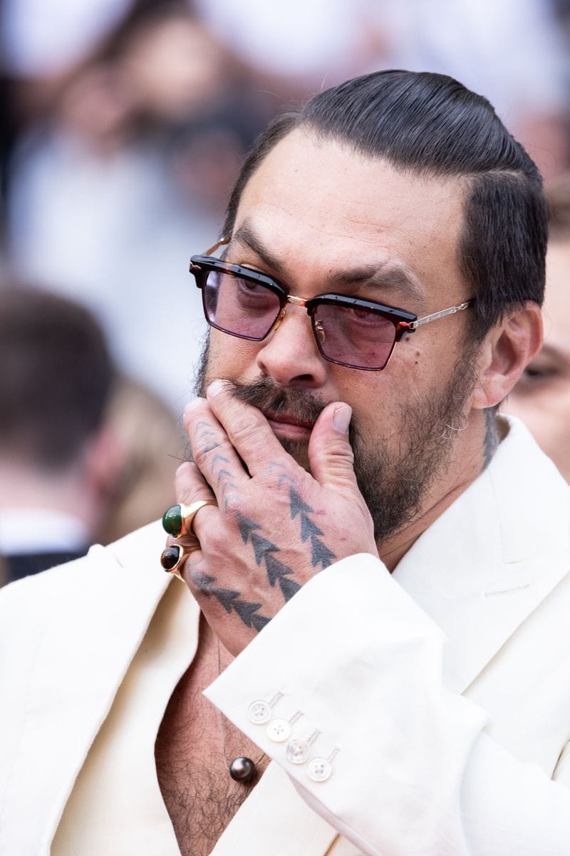  Jason Momoa attends the "Highest 2 Lowest" red carpet at the 78th annual Cannes Film Festival at Palais des Festivals on May 19, 2025 in Cannes, France. (Photo by Ernesto Ruscio/Getty Images)