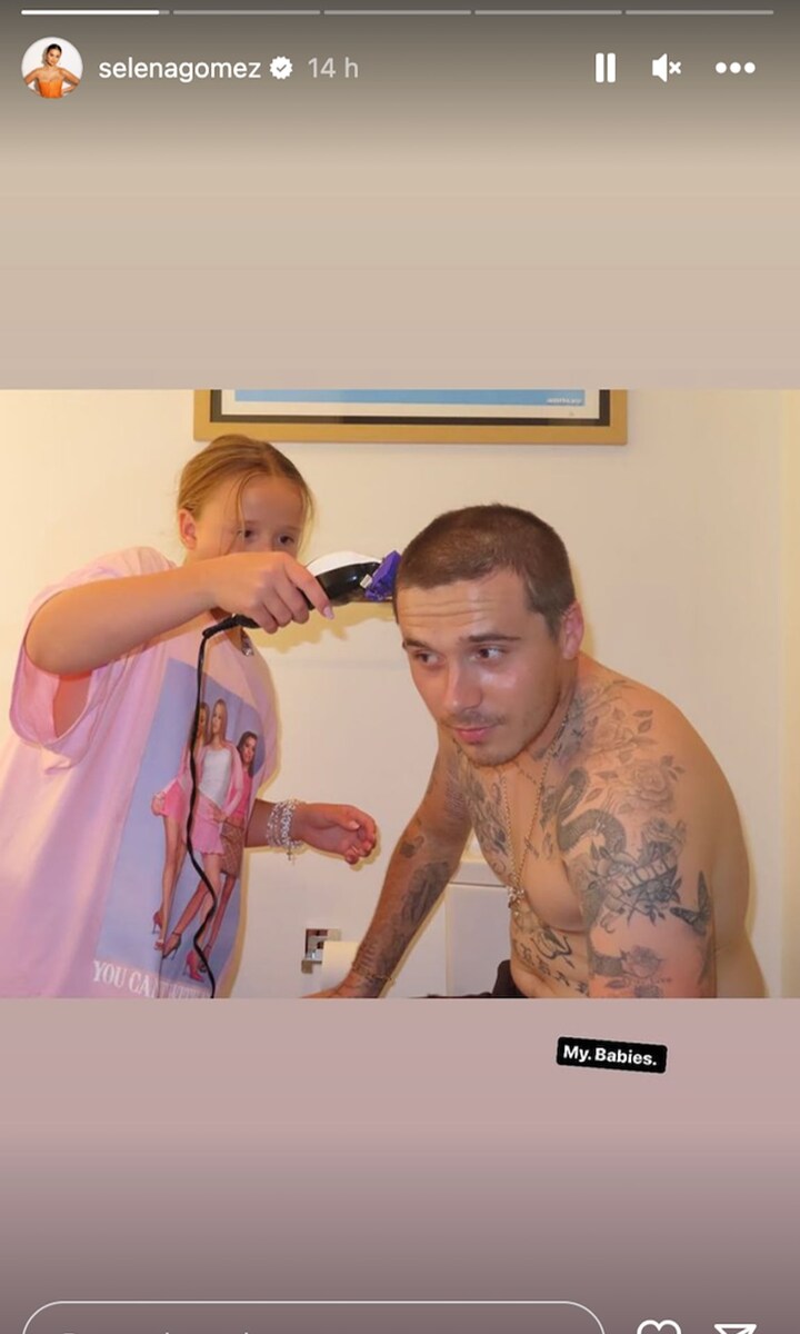 Selena Gomez’s sister Gracie shaves Brooklyn Beckham’s head