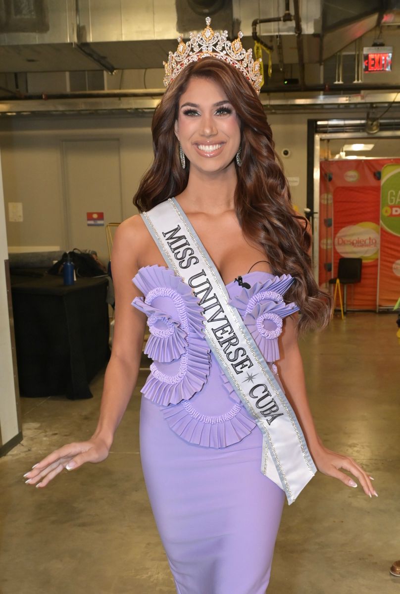  Miss Universe Cuba 2025 Lina Luaces visits the "Despierta America" morning show at Univision Studios on July 11, 2025 in Doral, Florida. (Photo by Manny Hernandez/Getty Images)