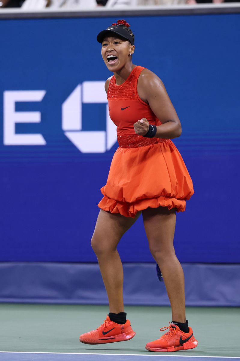 The all-red Nike GP Challenge 1 sneakers she wore for the match were a custom “Naomi Osaka” edition 