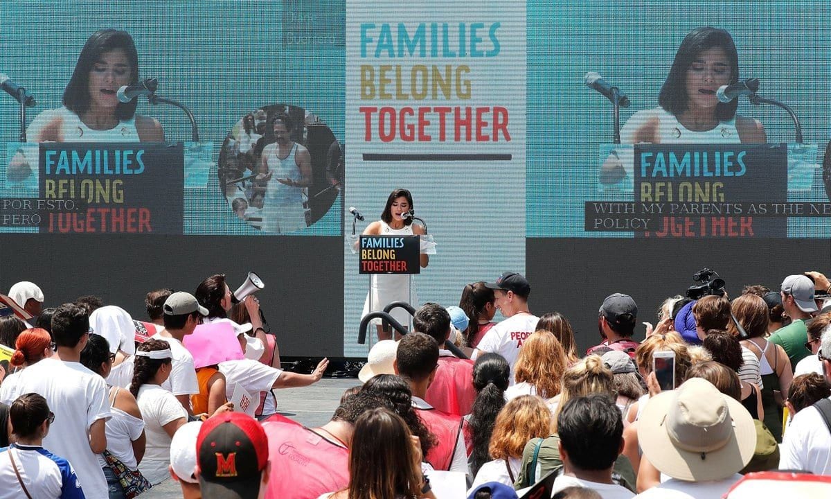 Actress Diane Guerrero, whose parents were deported, joins MoveOn, National Domestic Workers Alliance, and hundreds of allies at a rally at the White House to tell President Donald Trump and his administration to stop separating kids from their parents