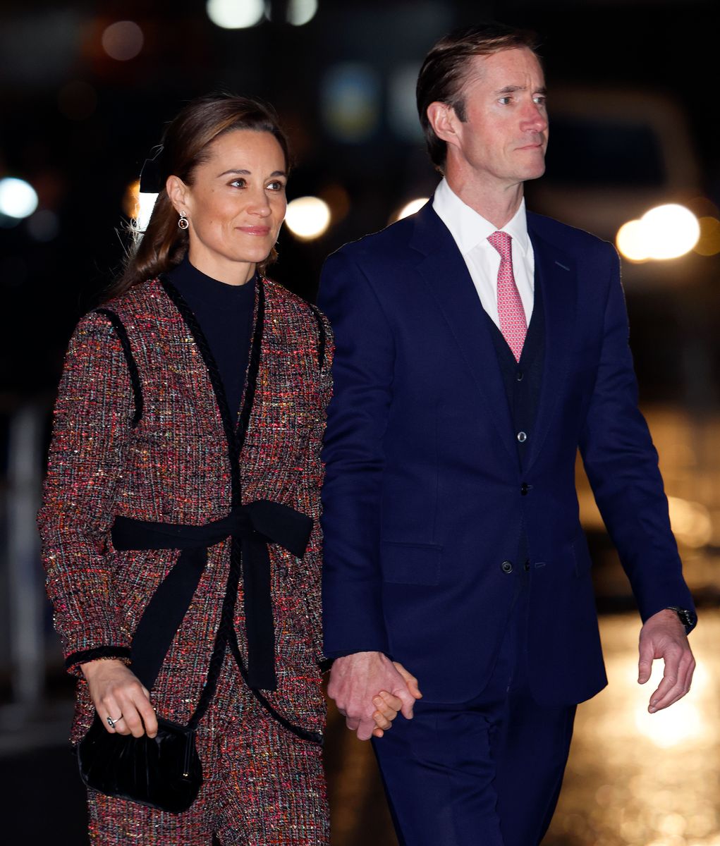 LONDON, UNITED KINGDOM - DECEMBER 08: (EMBARGOED FOR PUBLICATION IN UK NEWSPAPERS UNTIL 24 HOURS AFTER CREATE DATE AND TIME) Pippa Matthews and James Matthews attend The 'Together At Christmas' Carol Service at Westminster Abbey on December 8, 2023 in London, England. Spearheaded by The Princess of Wales, linked to her Shaping Us campaign and supported by The Royal Foundation, the service is a moment to bring people together at Christmas time and recognise those who have gone above and beyond to help others throughout the year. (Photo by Max Mumby/Indigo/Getty Images)