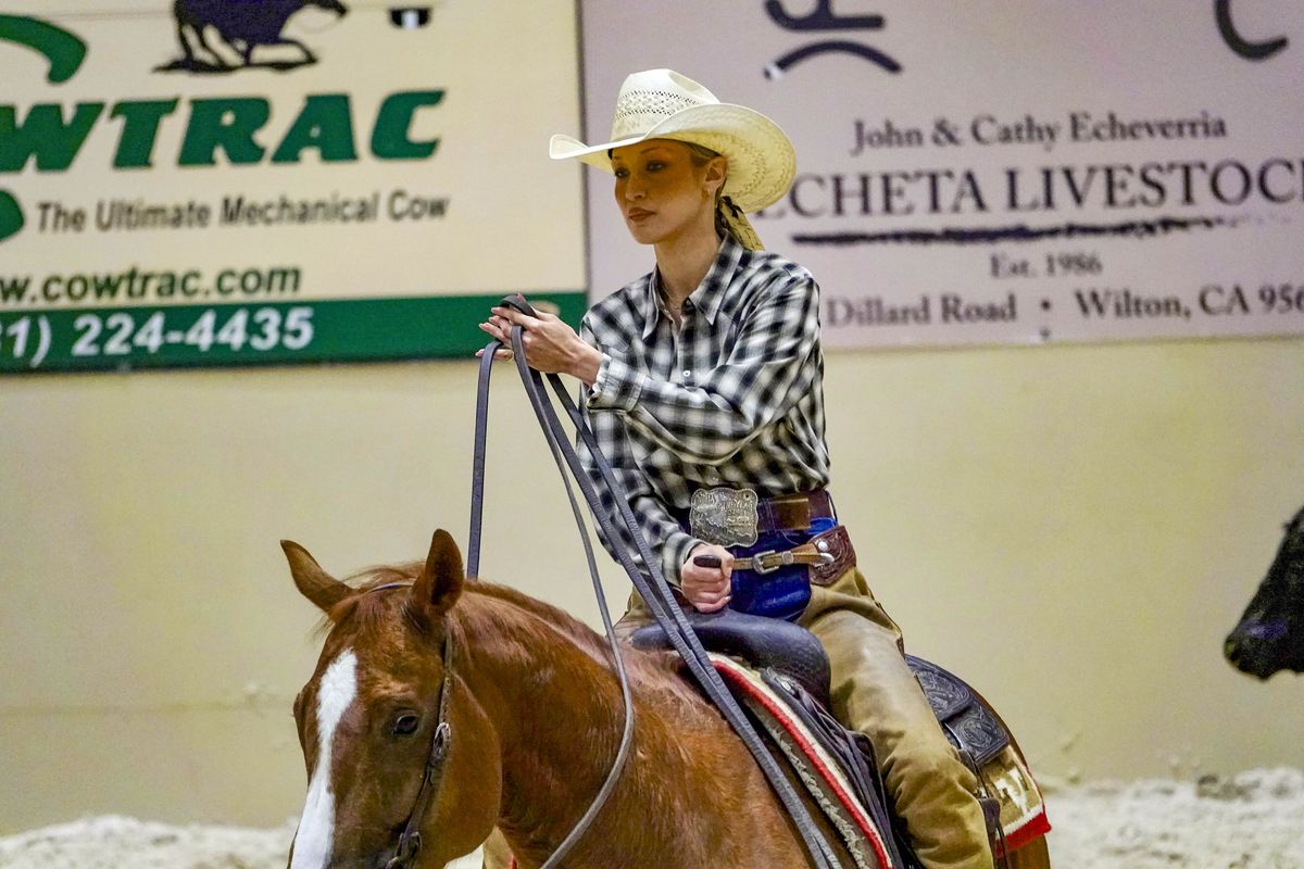 Bella Hadid participated in a Horse Cutting championship