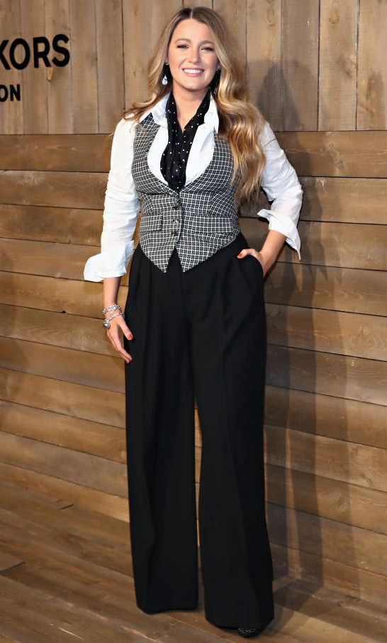 Blake Lively sporting an outfit with a vest