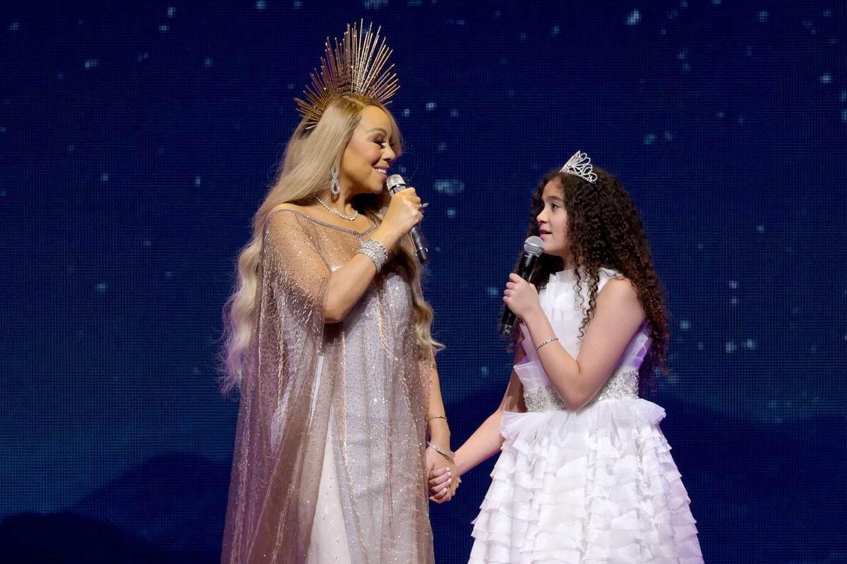 Mariah Carey and Monroe Cannon perform during her "Merry Christmas One And All!" at Madison Square Garden on December 09, 2023