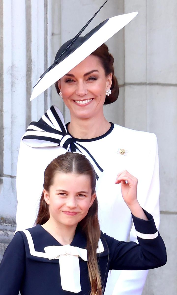 Charlotte and her mother looked nautical in dresses that both featured bows.