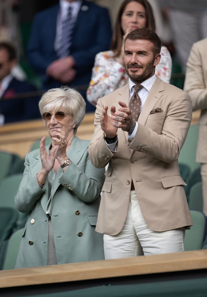 David Beckham and his mom Sandra
