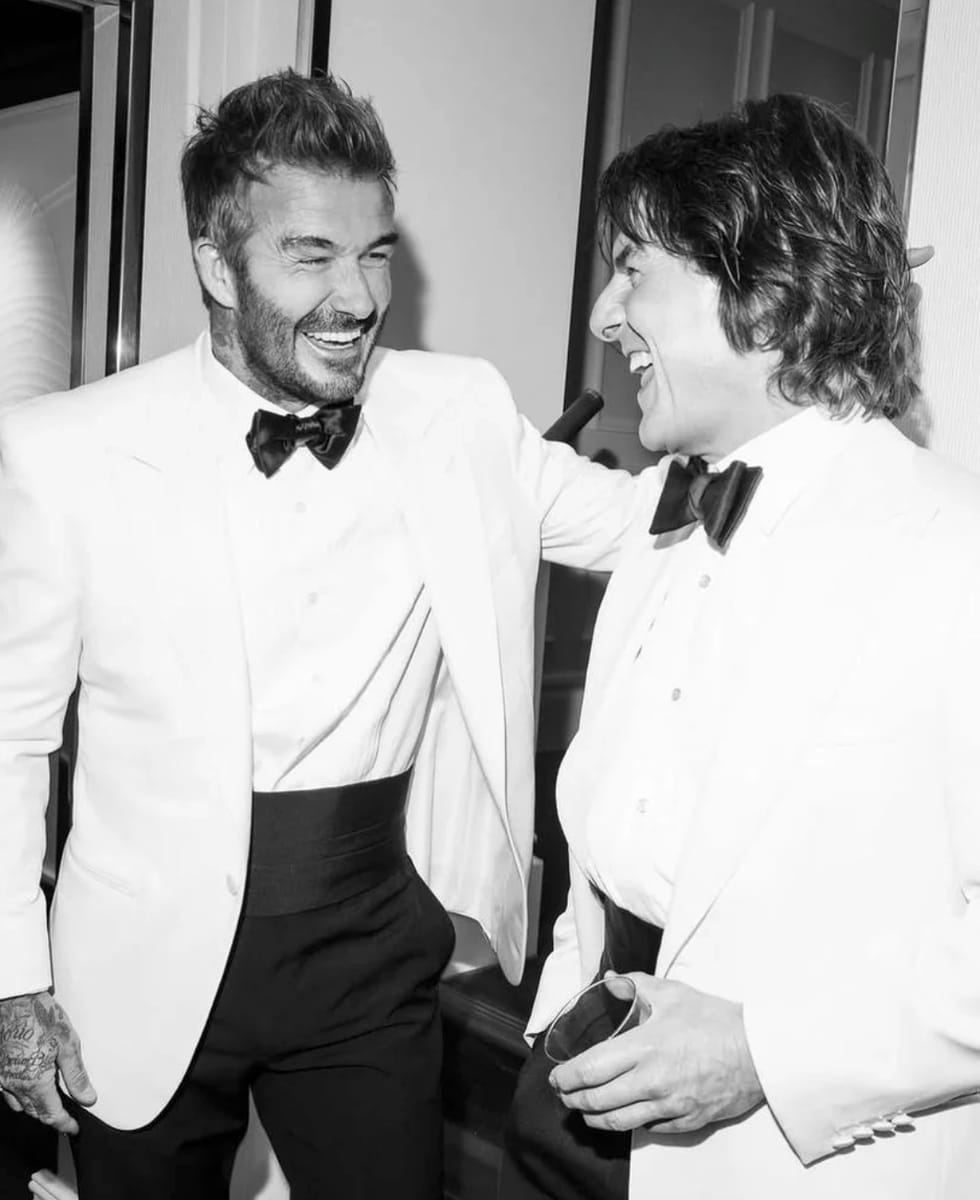 Tom Cruise at David Beckham's birthday party 