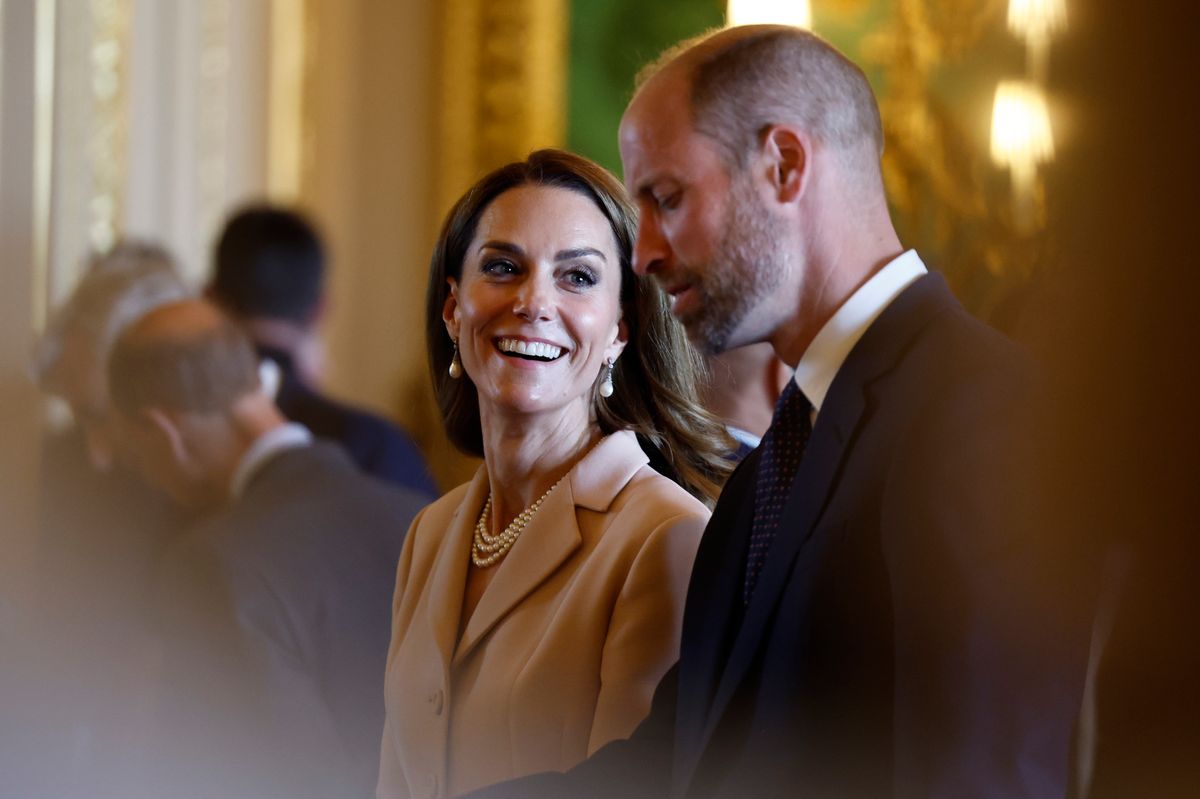 WINDSOR, ENGLAND - JULY 8:  William, Prince of Wales and Catherine, Princess of Wales attend an exhibition of art from the Royal Collection at Windsor Castle during the state visit to the UK of the President of France Emmanuel Macron and his wife Brigitte Macron at Windsor Castle on July 8, 2025 in Windsor, England. President Emmanuel Macron and Mrs Brigitte Macron visit the UK in the first visit State Visit made by France in 17 years. They are staying at Windsor Castle, hosted by King Charles III and Queen Camilla, and a banquet will be held there in their honour. The Macrons will visit Imperial College, and the President will address Parliament during his stay.  (Photo by Benjamin Cremel - WPA Pool/Getty Images)