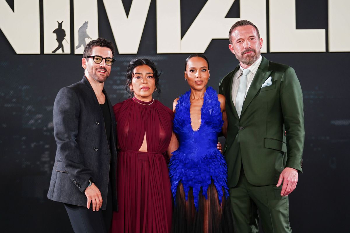 MEXICO CITY, MEXICO - OCTOBER 4: (L-r) Luis Gerardo Mendez, Adriana Paz, Kerry Washington, and Ben Affleck pose during the red carpet and fan event of the movie "Animals" at Centro Comercial Mitikah on October 4, 2026 in Mexico City, Mexico. (Photo by Toya Sarno Jordan/Getty Images)