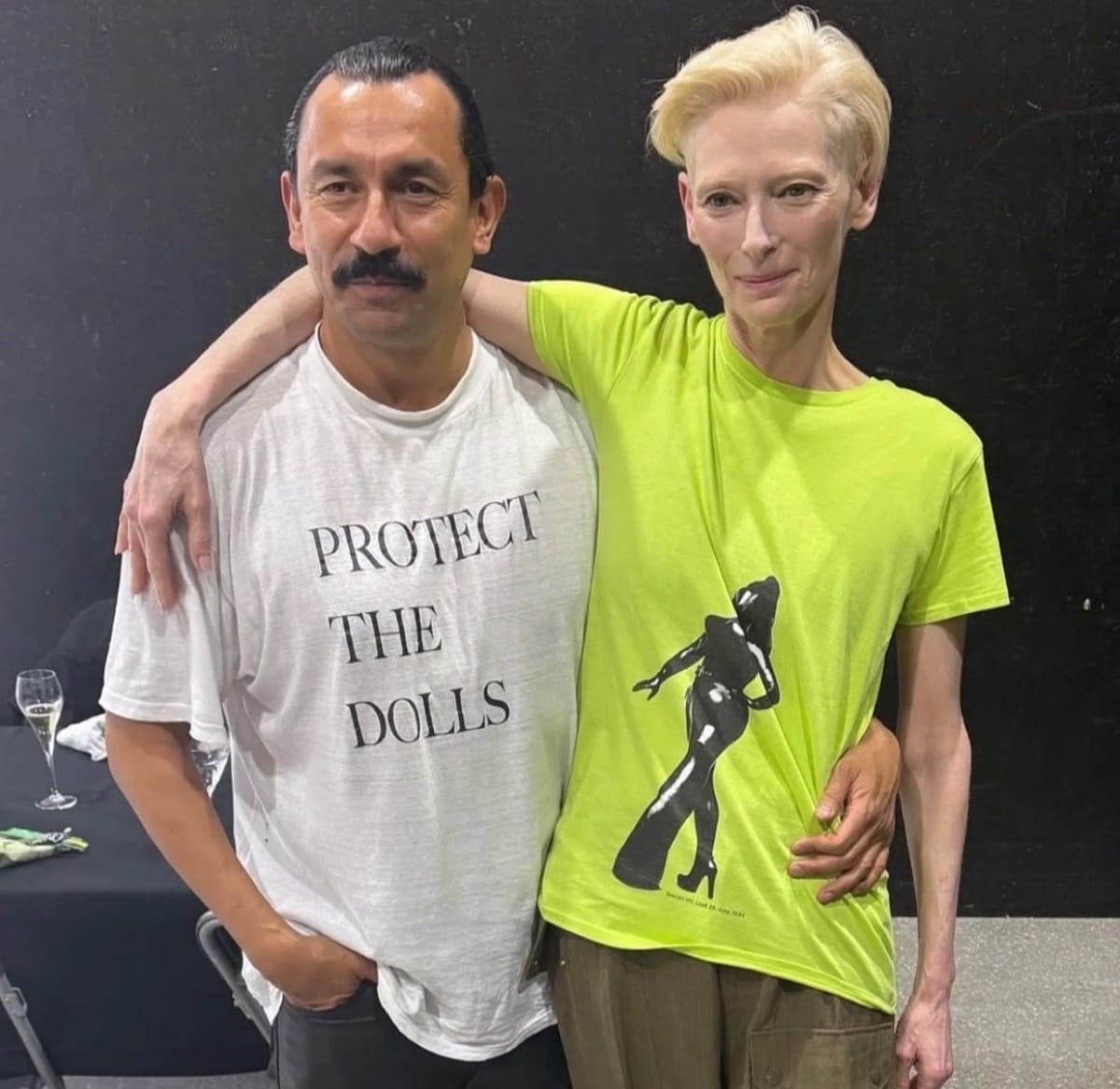 Haider Ackermann and Tilda Swinton 