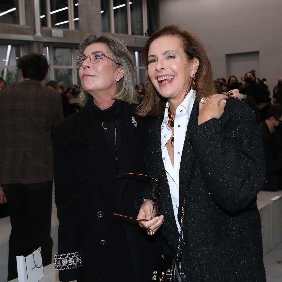 Charlotte Casiraghi's mom and mother in law attended the Chanel show in Paris on Dec. 7