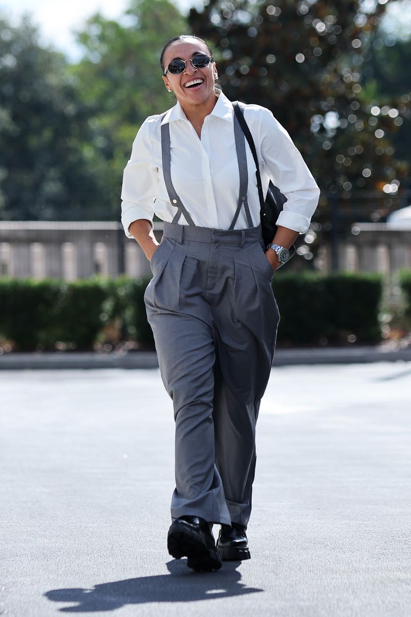Marta #10 of Orlando Pride arrives at the stadium prior to the semifinal match between Orlando Pride and NJ/NY Gotham FC as part of the 2025 NWSL Playoffs at Inter&Co Stadium on November 16, 2025 in Orlando, Florida. (Photo by Dustin Markland/NWSL via Getty Images)