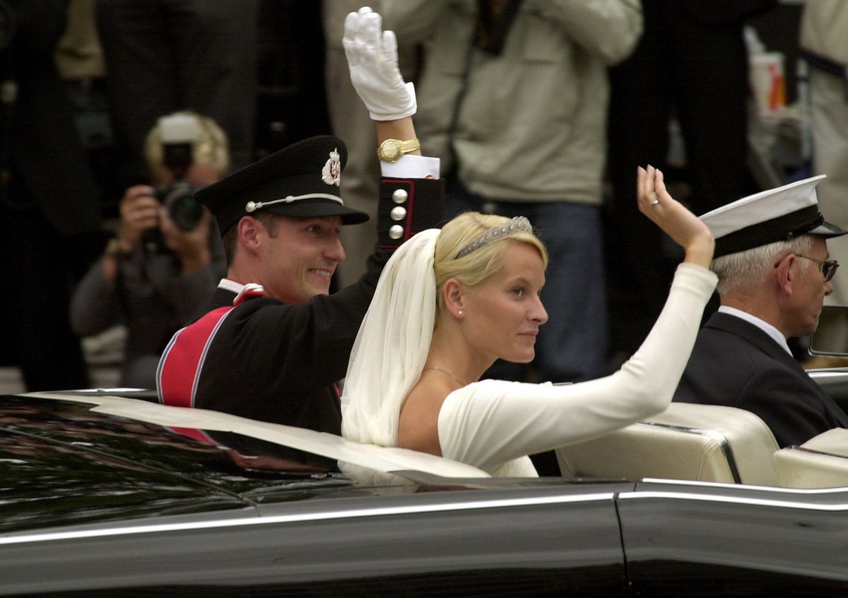 Crown Prince Haakon and Crown Princess Mette-Marit exchanged vows at Oslo Cathedral in August 2001.