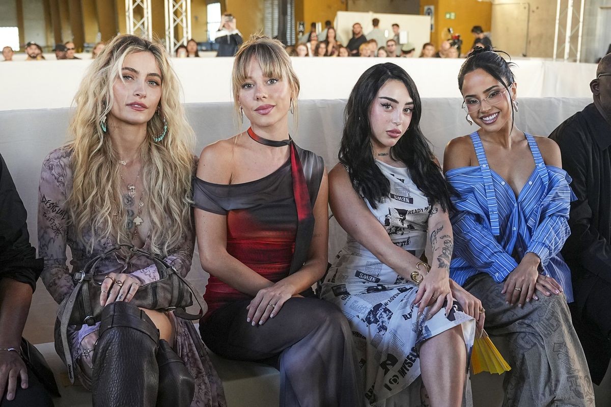 Paris Jackson, Ester Expósito, Nicki Nicole and Becky G were seen together at the Desigual fashion show