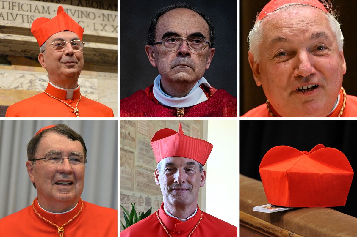 This combination of file pictures created on April 22, 2025 shows French cardinals who will be called upon in a conclave to elect the successor to late Pope Francis.
