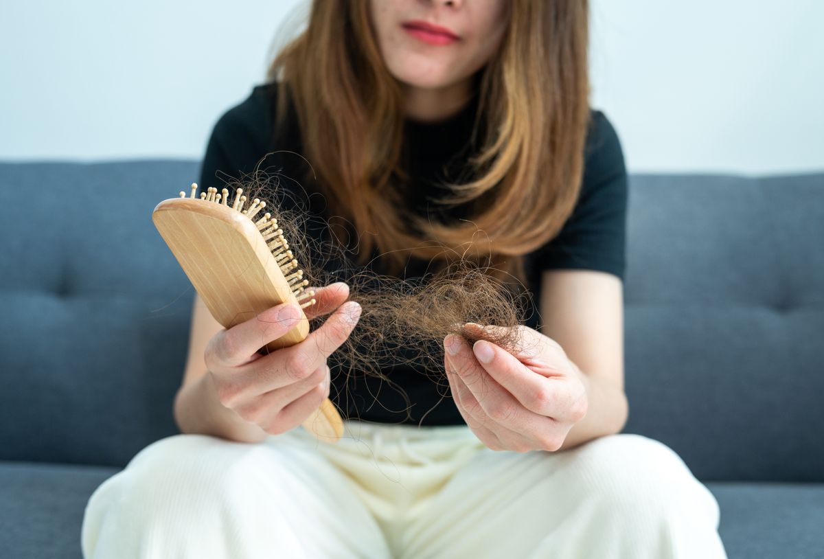 Hair loss is caused by family history, hormonal changes, and unhealthy aging.