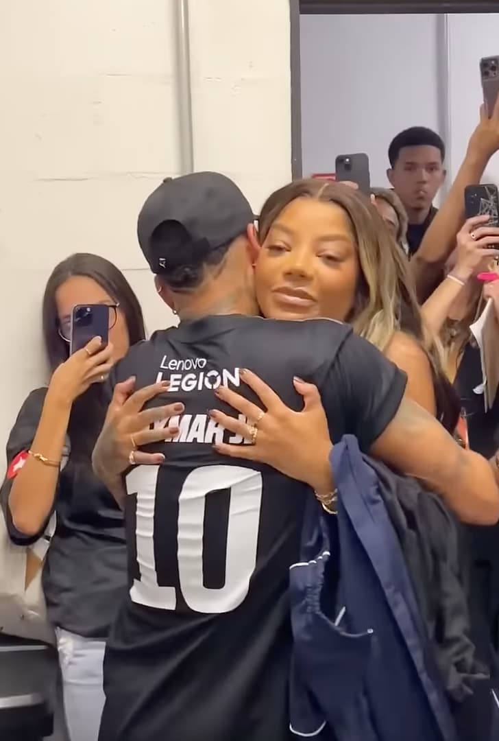 Neymar and Brazilian singer Ludmilla at the Kings League in Brazil 