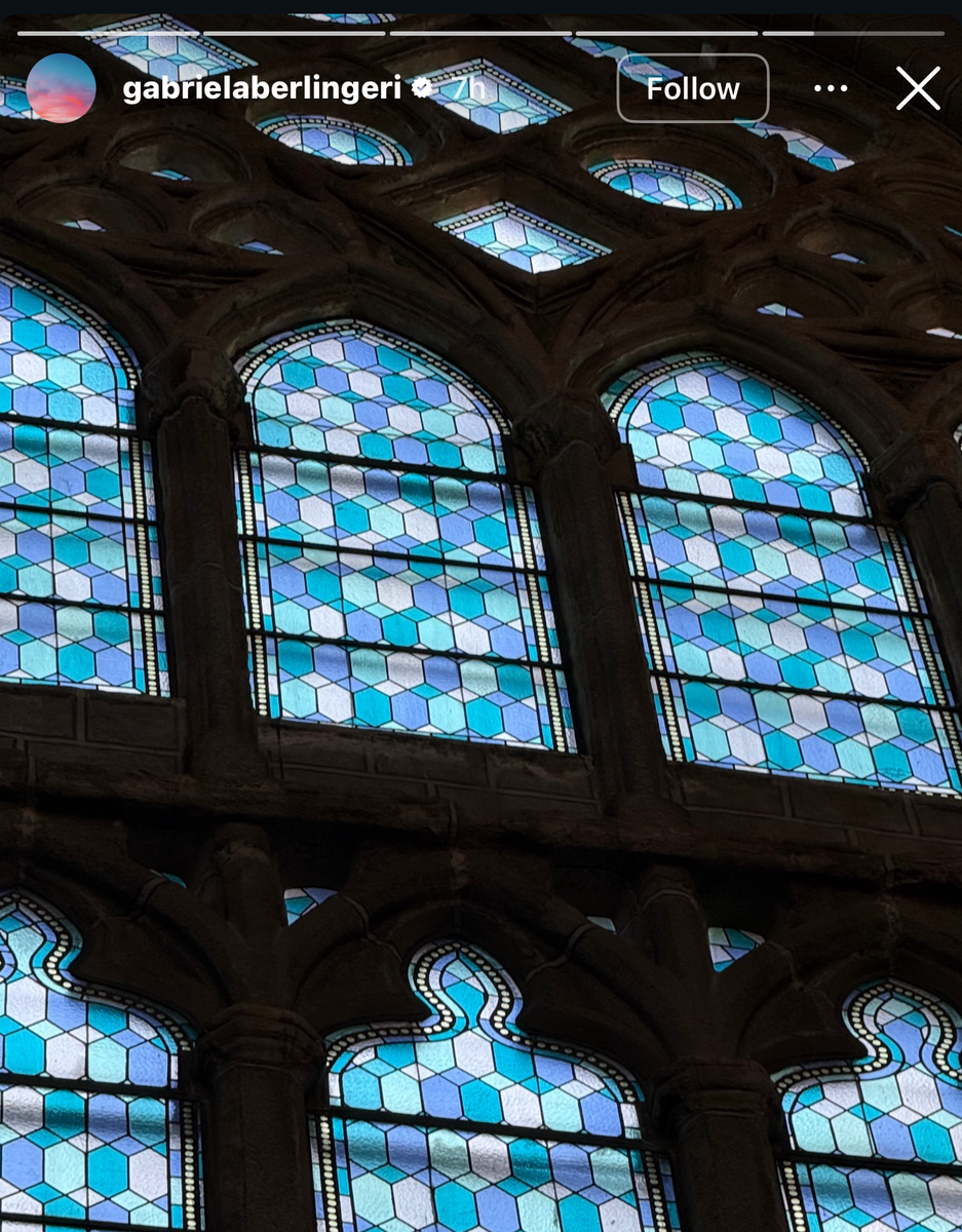 Gabriela offered followers a closer look at the cathedral's ornate interior during her latest social media update from Spain.